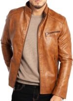 Men’s Lightweight Brown Leather Jacket