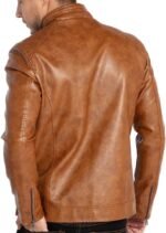 Men’s Lightweight Brown Leather Jacket - Image 2